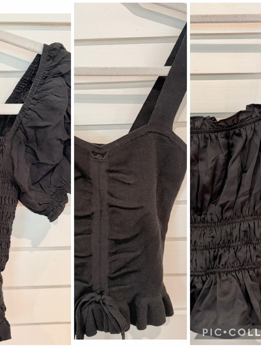 Set 3 Sz XS Black Tops Whimsygoth Going Out Katie J Mi Ami Divided